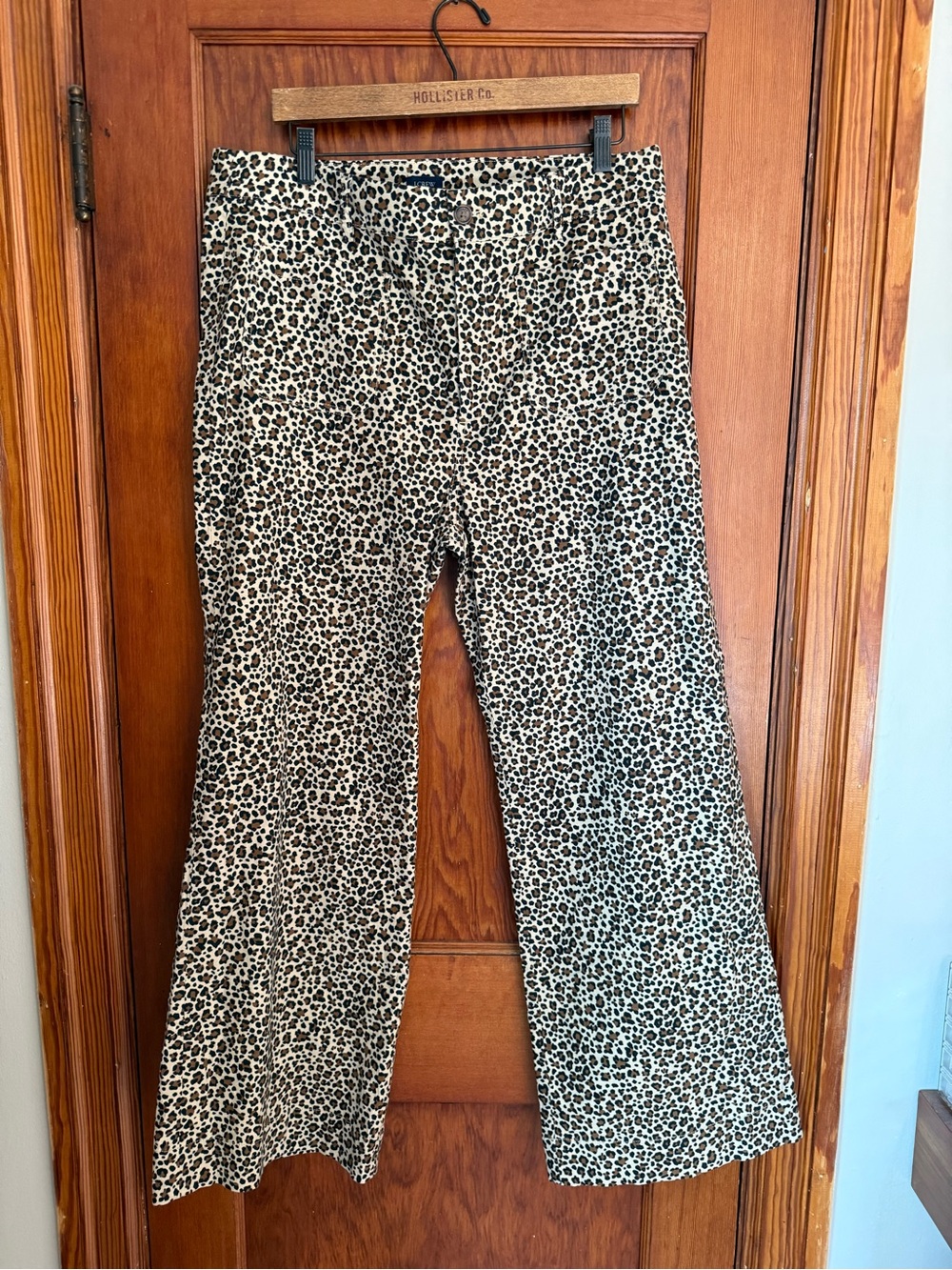 J. Crew Brown and Black Leopard-Print Wide Leg Pants